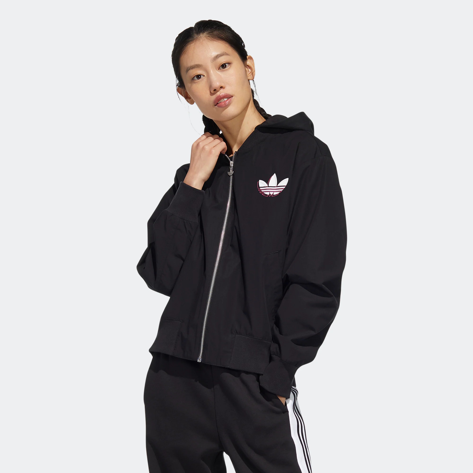 阿迪三叶草STREETBALL WB女针织连帽夹克HH9451
